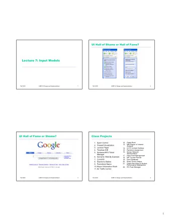 Fall 2003  6.893 UI Design