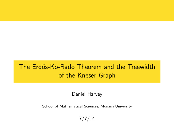 the erd os ko rado theorem and the treewidth of the