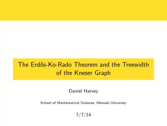 The Erd  os-Ko-Rado Theorem and the Treewidth  of the Kneser Graph  Daniel Harvey  School of