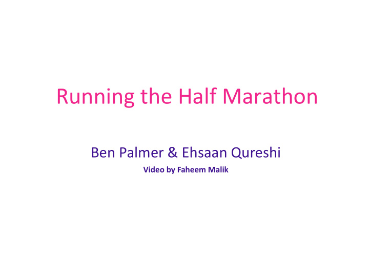 running the half marathon