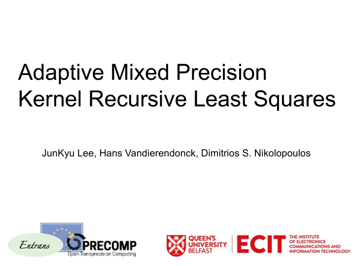adaptive mixed precision kernel recursive least squares