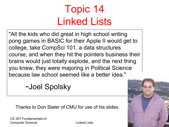 topic 14 li k d li t linked lists