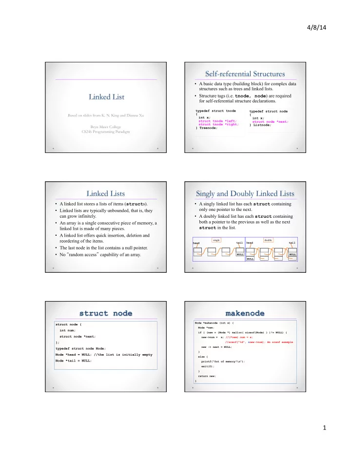 self referential structures