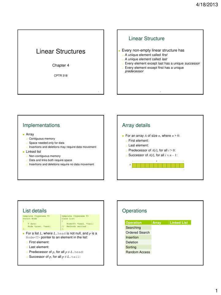 linear structures