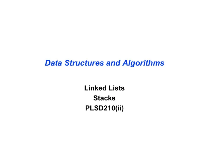 data structures and algorithms