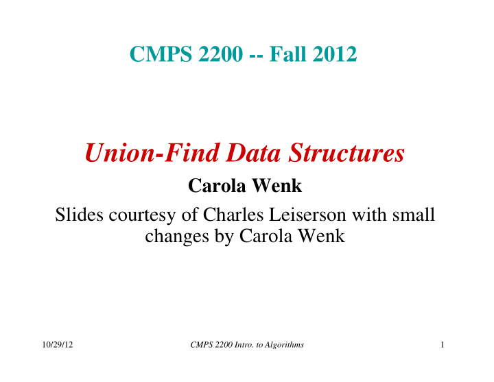 union find data structures