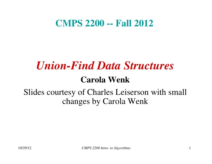 union find data structures