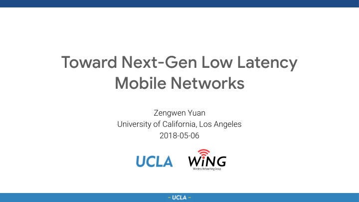 toward next gen low latency mobile networks