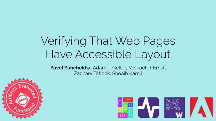 verifying that web pages have accessible layout