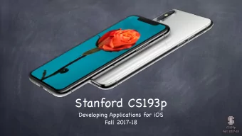 Stanford CS193p Developing Applications for iOS  Fall 2017-18 CS193p  Fall 2017-18  Today  Drag and