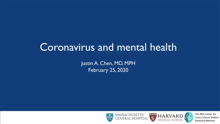 coronavirus and mental health