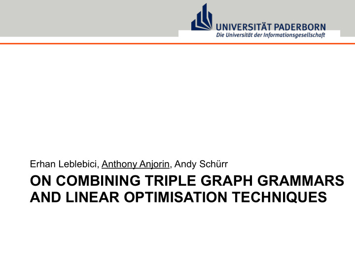 on combining triple graph grammars and linear