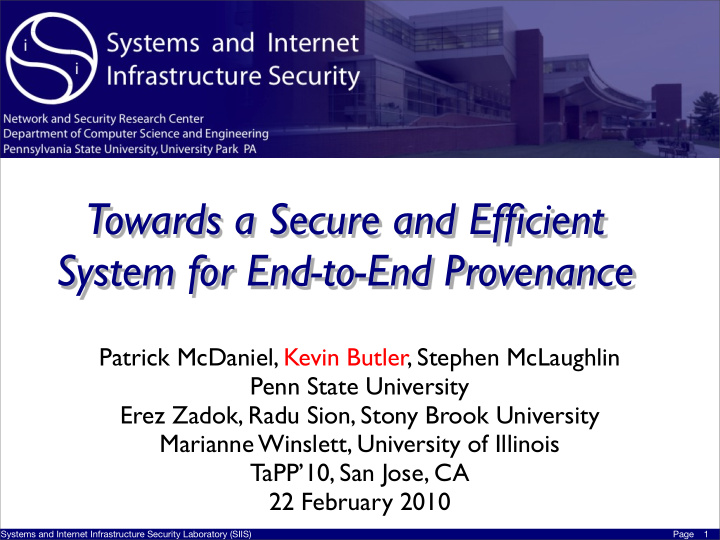 towards a secure and efficient system for end to end