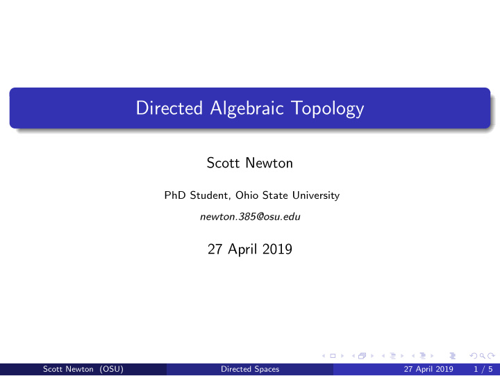 directed algebraic topology