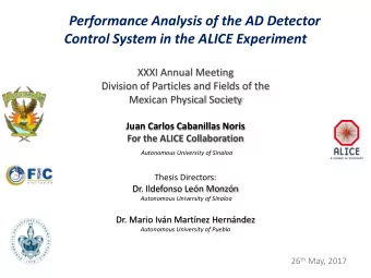 Performance Analysis of the AD Detector Control System in the ALICE Experiment  XXXI Annual Meeting