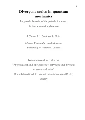 Divergent series in quantum  mechanics  Large-order behavior of the perturbation series:  its