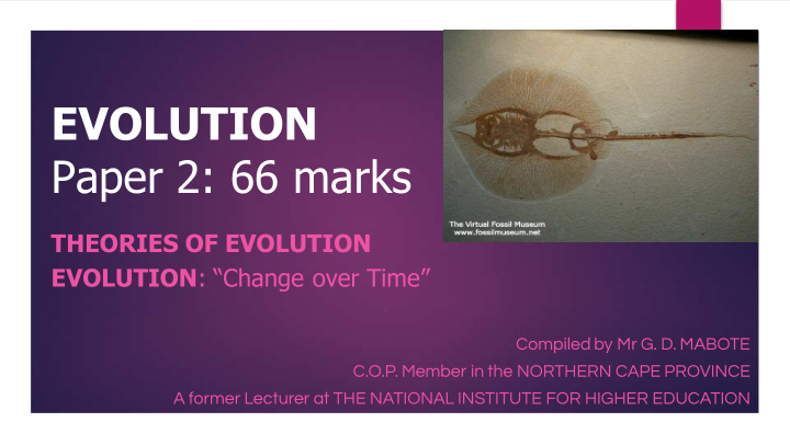 evolution paper 2 66 marks