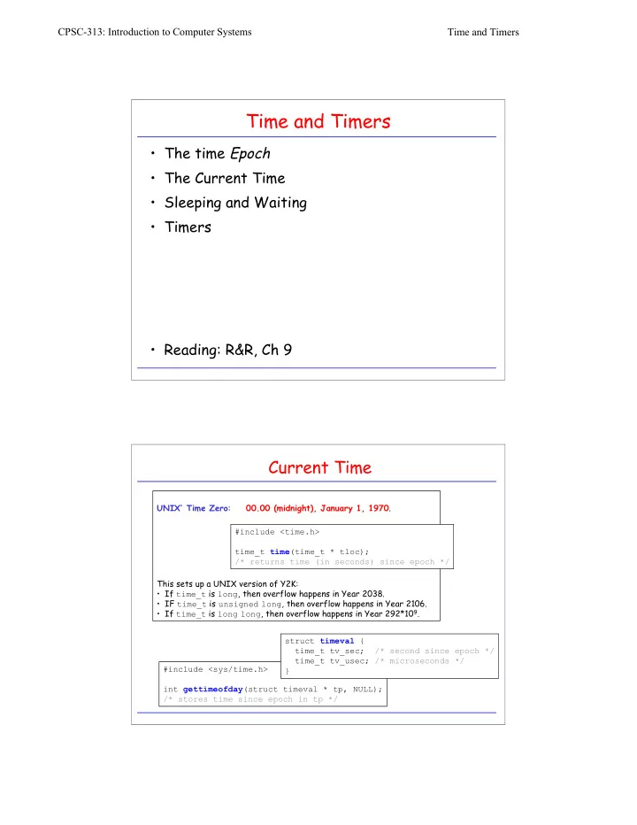 time and timers