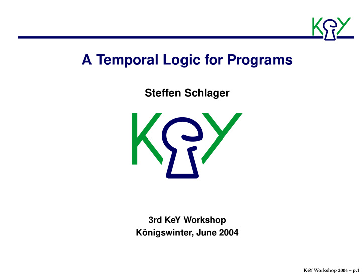 a temporal logic for programs