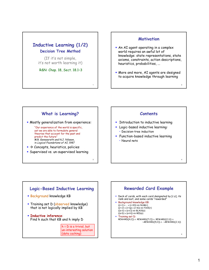 inductive learning 1 2