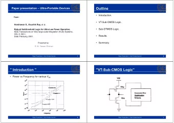 Outline  Paper presentation  Ultra-Portable Devices   Introduction.  Paper:  Paper: