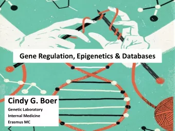 Cindy G. Boer  Genetic Laboratory  Internal Medicine  Erasmus MC  Congratulations!  A genome-wide