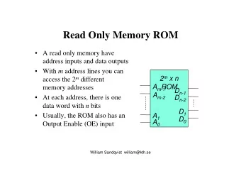 Read Only Memory ROM   A read only memory have  address inputs and data outputs  With m