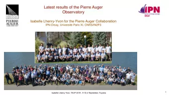 Latest results of the Pierre Auger  Observatory  Isabelle Lhenry-Yvon for the Pierre Auger