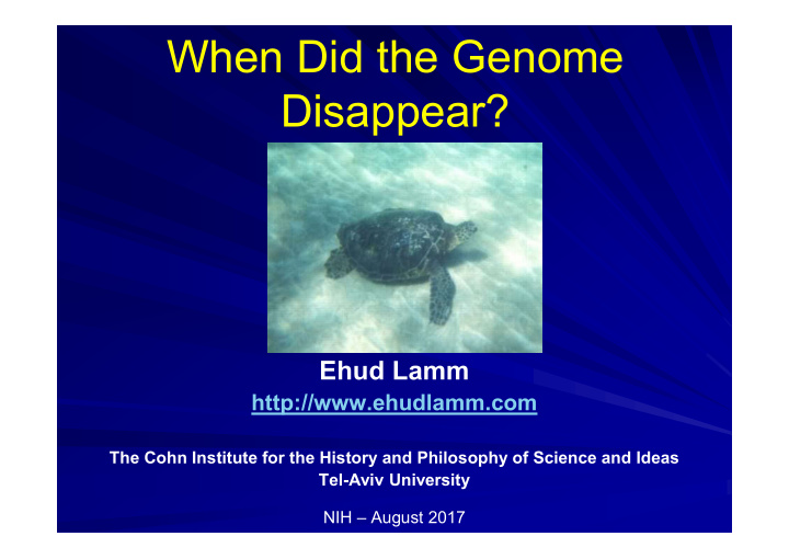 when did the genome disappear