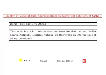 -  What  is  V  aR?  -  V  alue  at  Risk  is  the  loss,  whih  is  exeeded  with  some