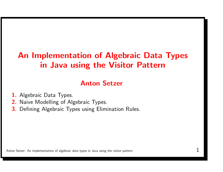 an implementation of algebraic data types in java using