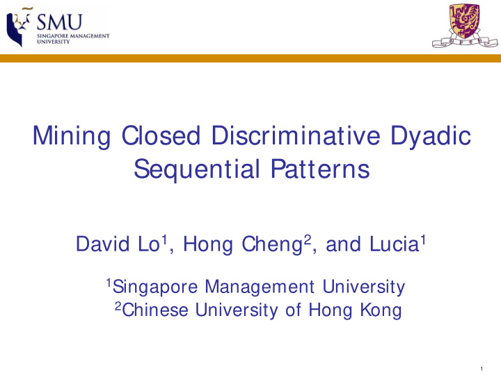 mining closed discriminative dyadic sequential patterns