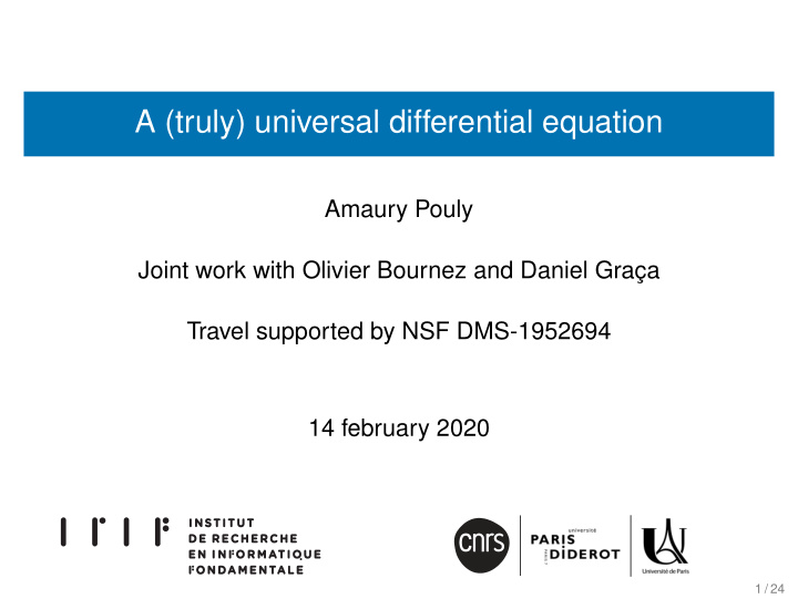 a truly universal differential equation