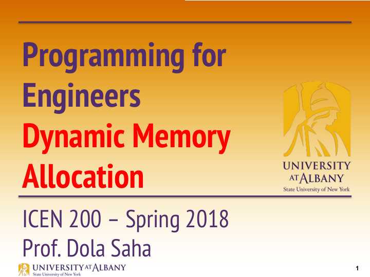programming for engineers dynamic memory allocation