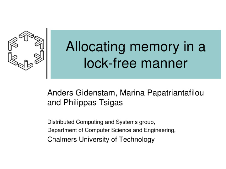 allocating memory in a lock free manner