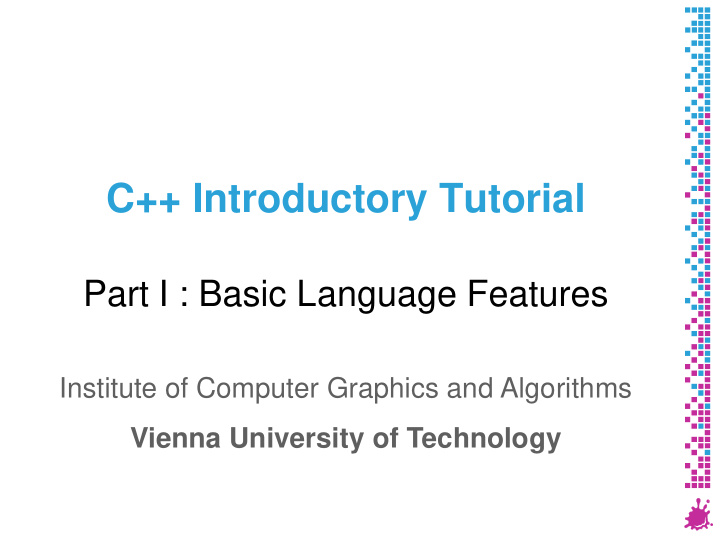 c introductory tutorial
