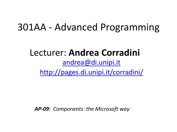 301aa advanced programming