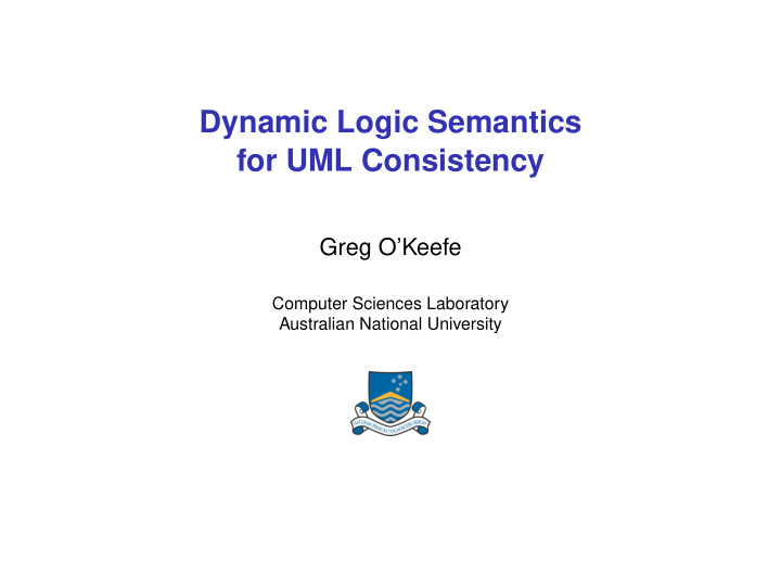 dynamic logic semantics for uml consistency