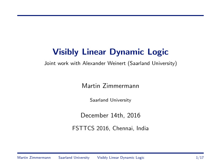 visibly linear dynamic logic