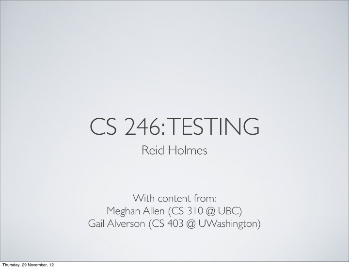 cs 246 testing