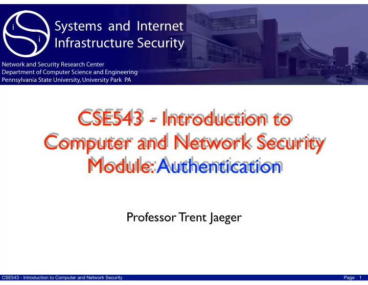 cse543 introduction to computer and network security