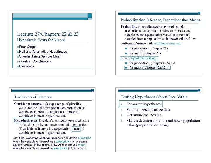 lecture 27 chapters 22 23