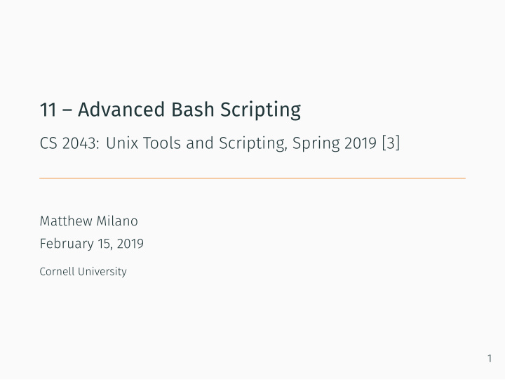 11 advanced bash scripting