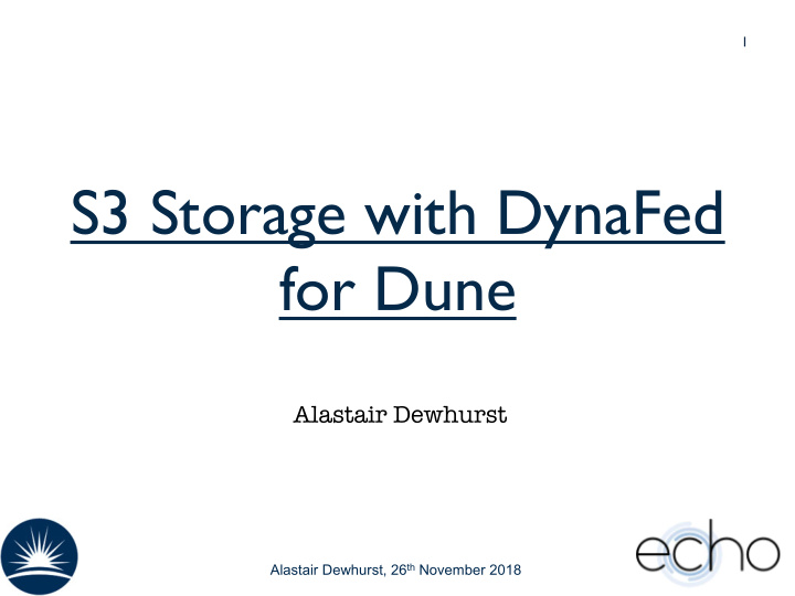 s3 storage with dynafed for dune