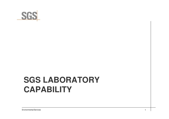 sgs laboratory capability