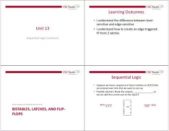 Learning Outcomes  I understand the difference between level-  sensitive and edge-sensitive