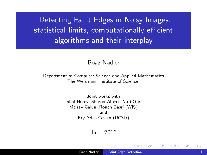 detecting faint edges in noisy images statistical limits