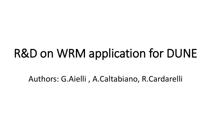 r d on on wrm ap applicati tion f for d or dune