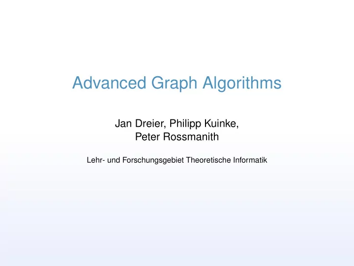 advanced graph algorithms