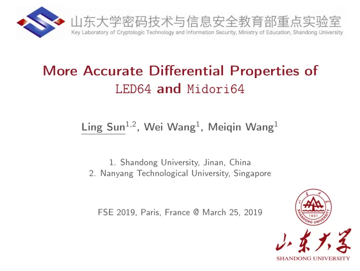 more accurate differential properties of led64 and